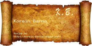 Korein Barna névjegykártya